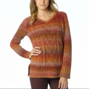 Prana Leisel V-neck cable-knit sweater